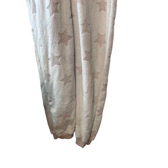Secret Treasured SOFT Pink Star Print Half Zip Footless Hooded Pajamas XL 16/18 - Picture 10 of 12